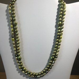 Genuine Pearl Necklace 19" with Matching Bracelet